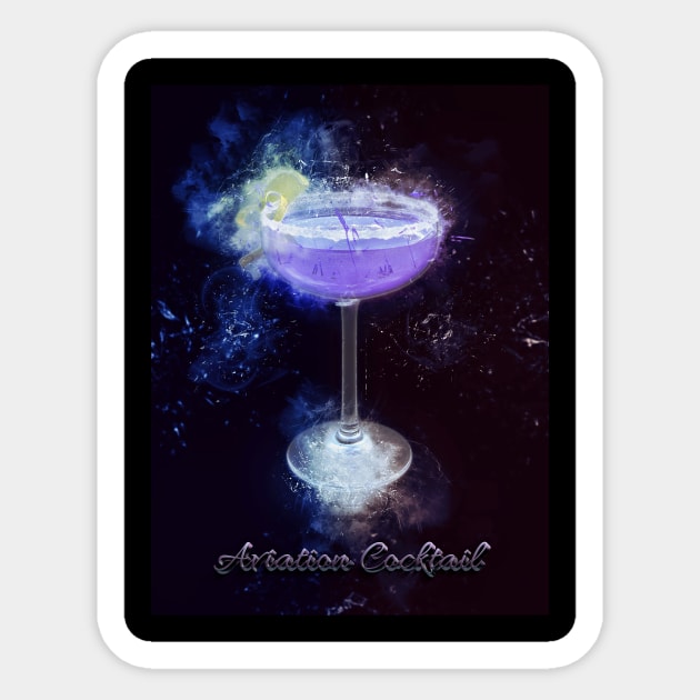 Aviation Cocktail Drink Happy Hour Party Sticker by Boehm Graphics